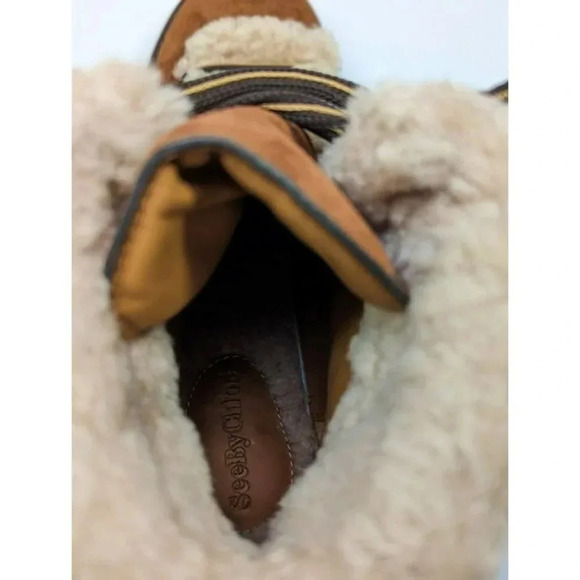 See By Chloe Women's Eileen Suede Shearling Hiking Boot Size 40 EU (MSRP $460) - Picture 6 of 11